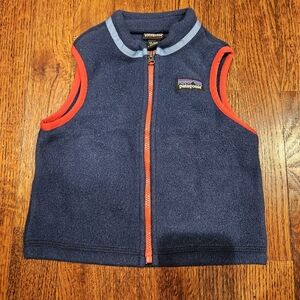 Patagonia Size 12-18 Month Blue Vest with Red Accents